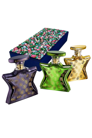 BOND NO. 9 LUXE TRIO OF OUDS IN SWAROVSKI DARK ROSE & TANZANITE